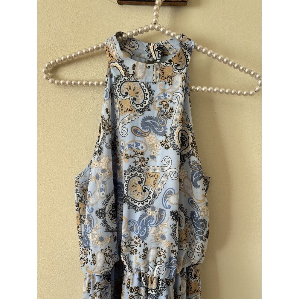 Altar'd State Womens Size Small Blue Floral Paisley Maxi Dress Sleeveless - Picture 2 of 5